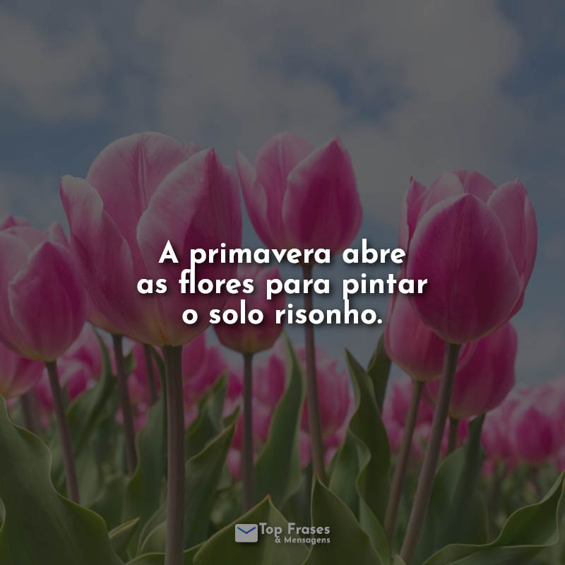 Frases A primavera abre as flores para pintar o solo risonho.