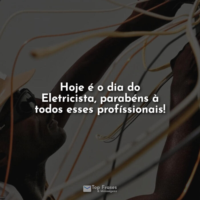 Frases Hoje é o dia do Eletricista, parabéns à todos esses profissionais!