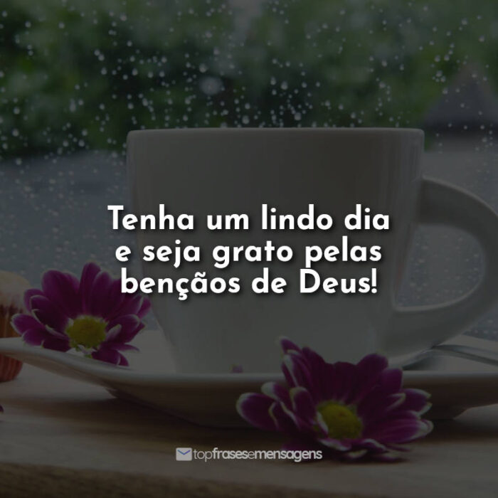 Tenha um lindo dia e seja grato pelas bençãos de Deus!