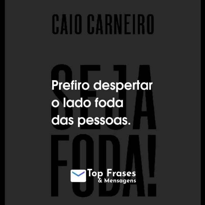 Frases do Livro Seja Foda! Prefiro despertar o lado foda das pessoas.