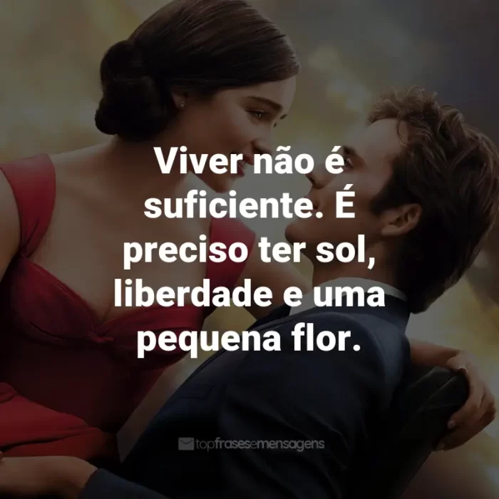 Frases do Filme Como Eu Era Antes de Você: Viver não é suficiente. É preciso ter sol, liberdade e uma pequena flor. - Will Traynor.