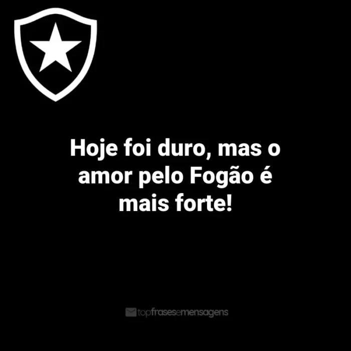 Frases do Botafogo: Hoje foi duro, mas o amor pelo Fogão é mais forte!