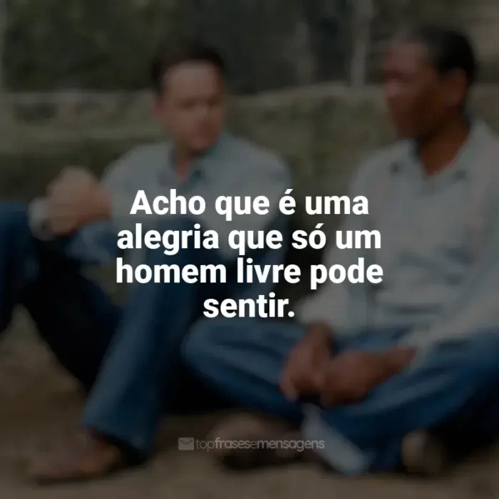 Frases do filme Um Sonho de Liberdade: Acho que é uma alegria que só um homem livre pode sentir.