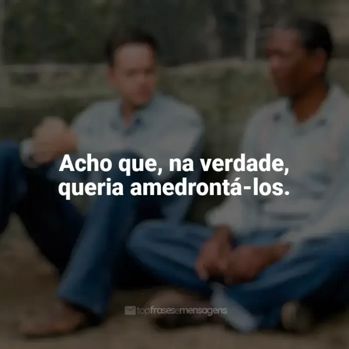 Frases Um Sonho de Liberdade filme: Acho que, na verdade, queria amedrontá-los.