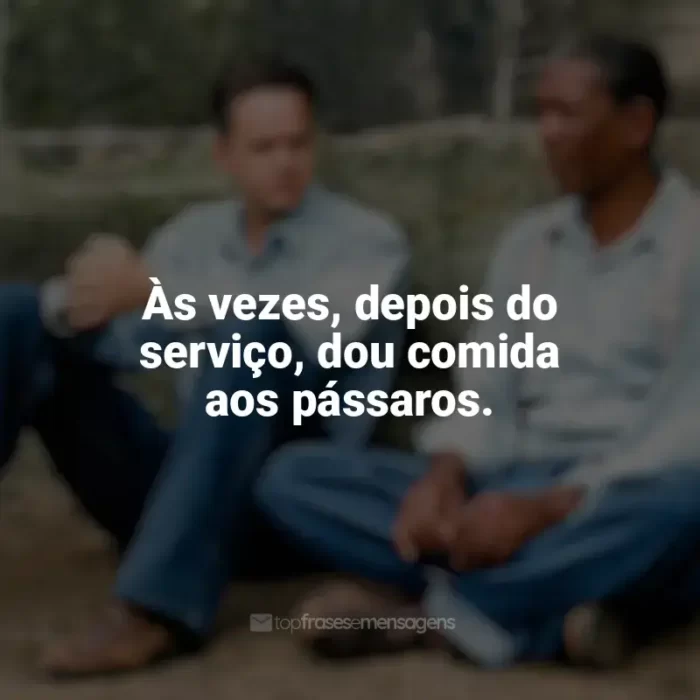 Filme Um Sonho de Liberdade frases: Às vezes, depois do serviço, dou comida aos pássaros.