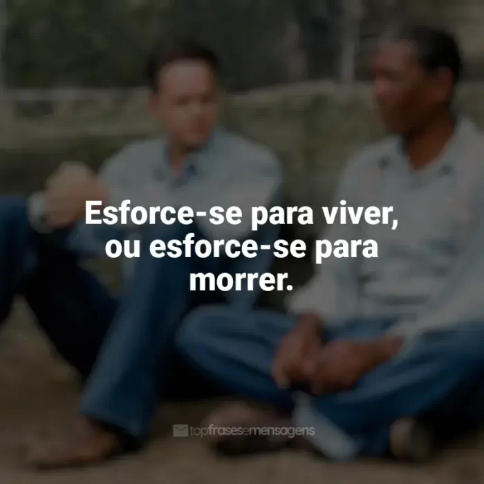 Frases de efeito do filme Um Sonho de Liberdade: Esforce-se para viver, ou esforce-se para morrer.