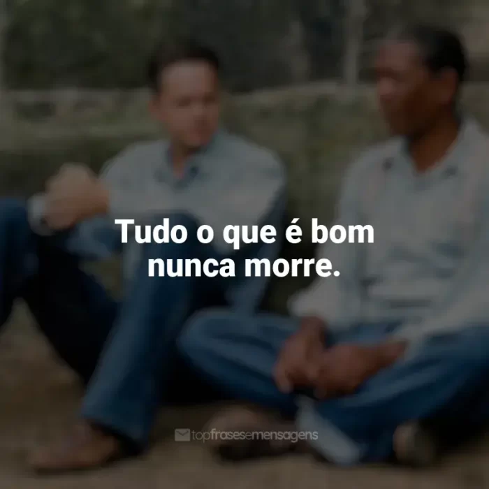 Frase final do filme Um Sonho de Liberdade: Tudo o que é bom nunca morre.