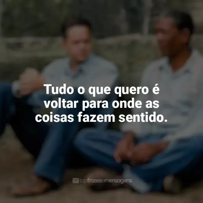 Um Sonho de Liberdade frases do filme: Tudo o que quero é voltar para onde as coisas fazem sentido.