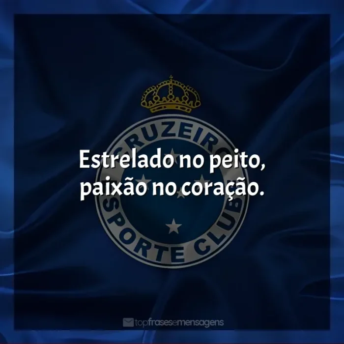 Frases Cruzeiro Esporte Clube: Estrelado no peito, paixão no coração.