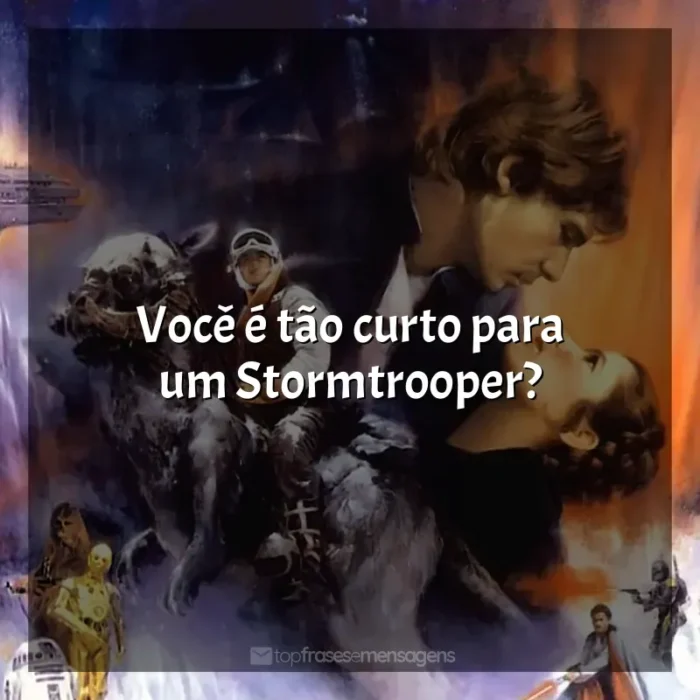 Frases do Filme Star Wars: O Império Contra-ataca: Você é tão curto para um Stormtrooper?