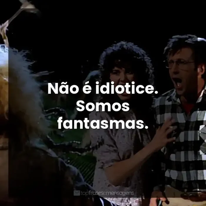 Frase final do filme Os Fantasmas Se Divertem: Não é idiotice. Somos fantasmas.